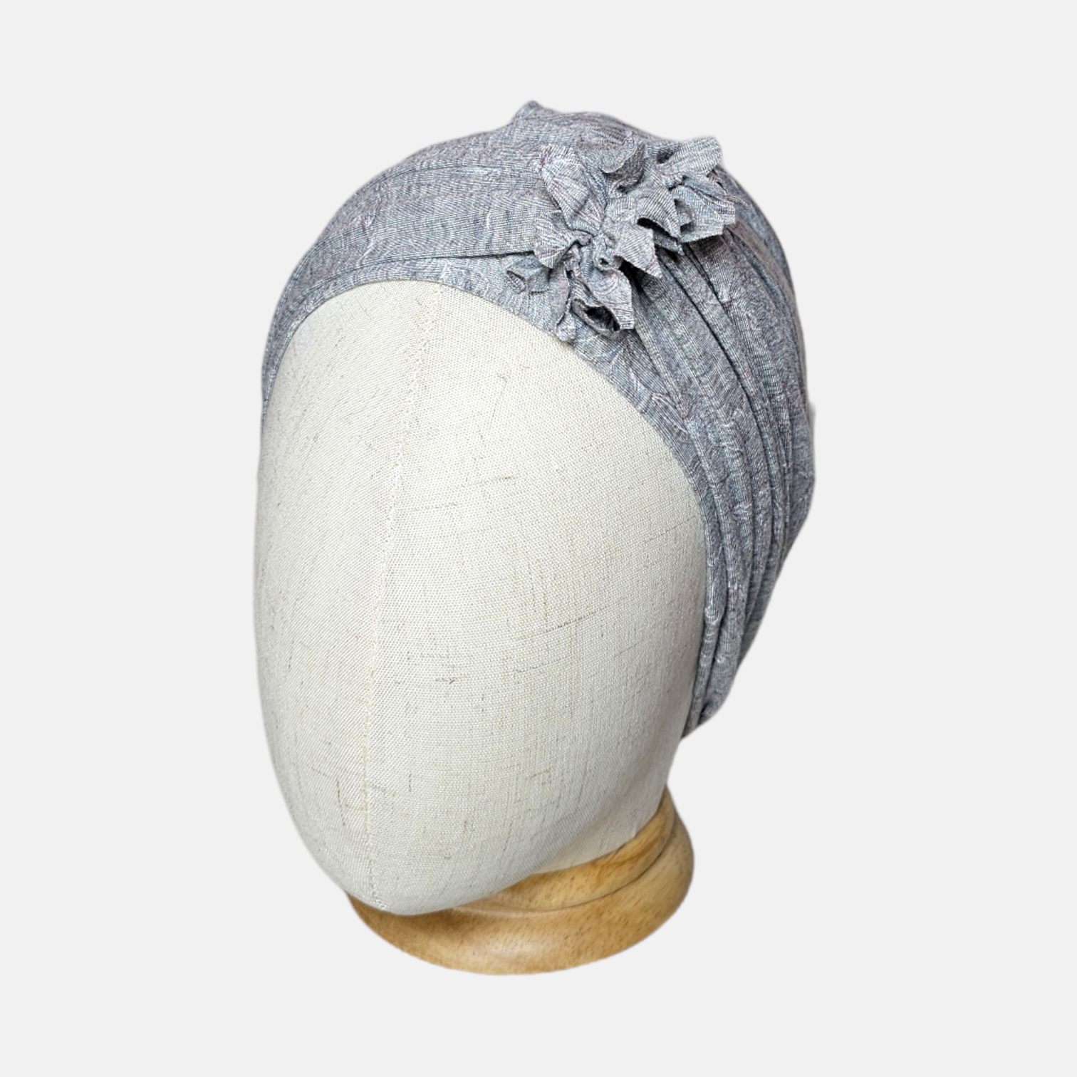 turbante gorro gris clásico cáncer