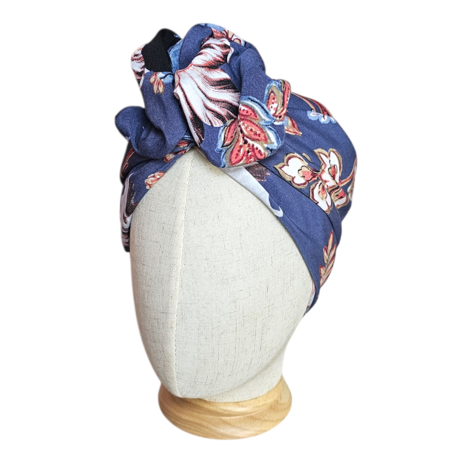 Turbante azul estampado tipo Cartagena
